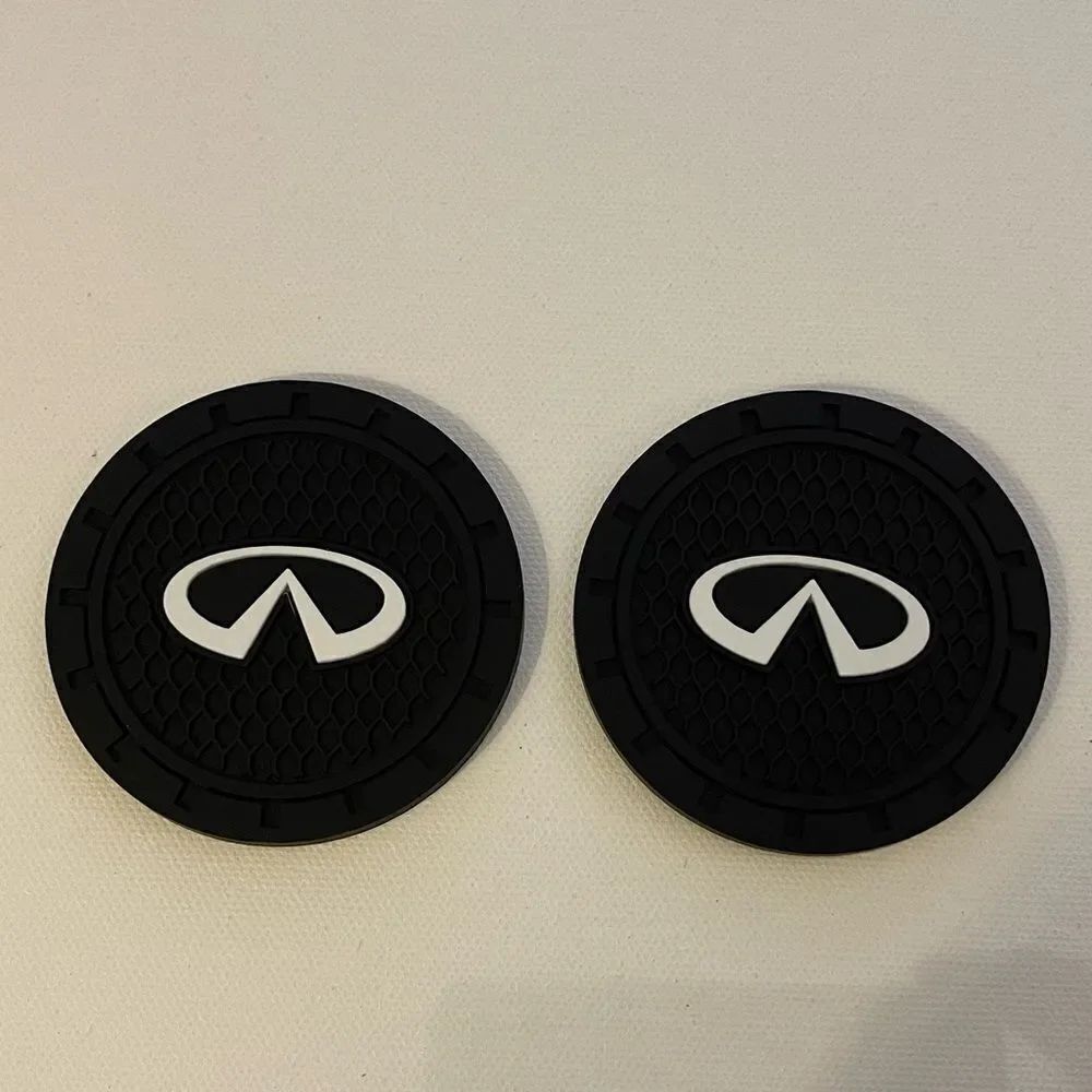 Infinity Car Cup Coasters in Black Set of 2 NWT